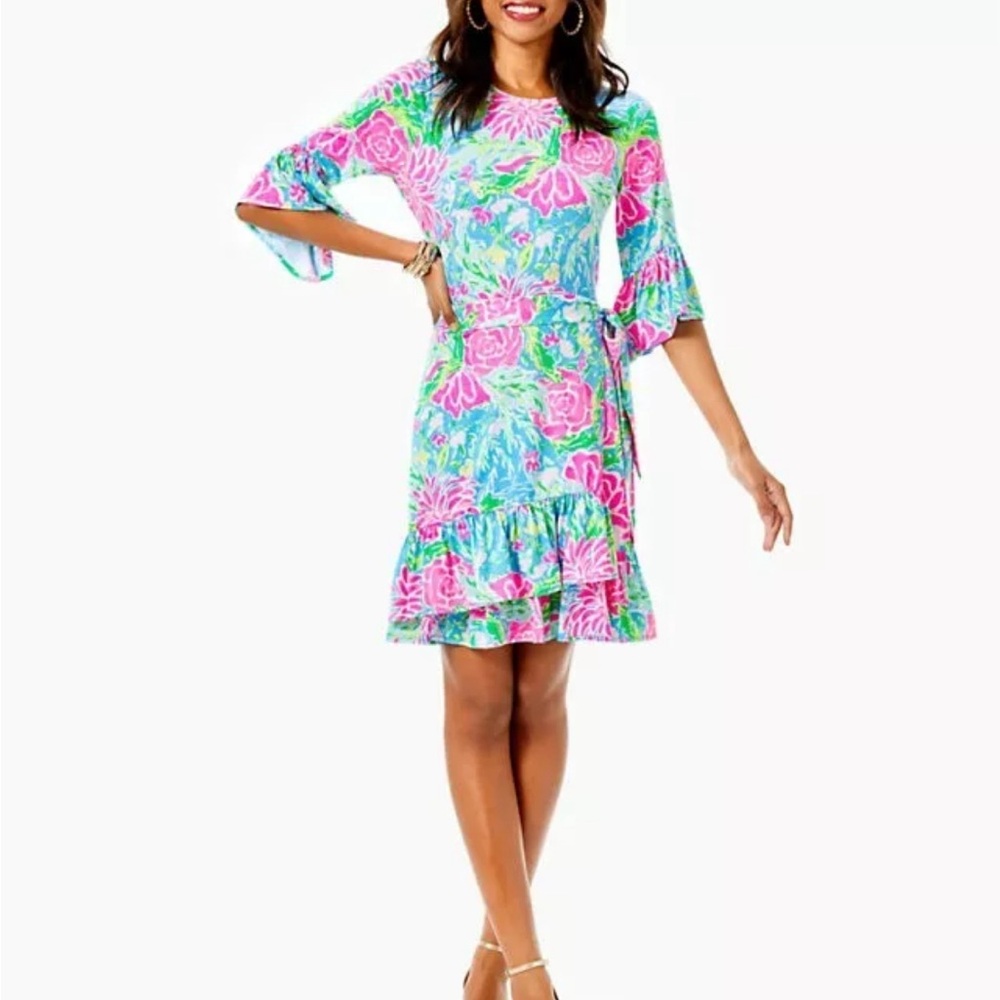 Lilly Pulitzer Kassi Wrap Dress Large EEUC